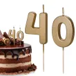 swieczki na tort liczba 40 zloty 4 5 cm 2 szt