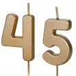 swieczki na tort liczba 45 zloty 4 5 cm 2 szt