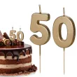 swieczki na tort liczba 50 zloty 4 5 cm 2 szt