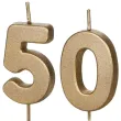 swieczki na tort liczba 50 zloty 4 5 cm 2 szt