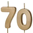 swieczki na tort liczba 70 zloty 4 5 cm 2 szt
