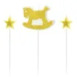 swieczki na tort pikery konik na biegunach zlote partypal 3 szt