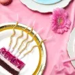 swieczki na tort spiralne ombre zloty brokat i roz partypal 6 szt