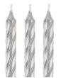 swieczki na tort zakrecone srebrne godan 8 cm 12 szt