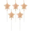 swieczki pikery gwiazdki rozowo zlote metaliczne godan 5 szt