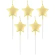 swieczki pikery gwiazdki zlote metaliczne godan 5 szt
