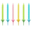 swieczki urodzinowe pastelowy mix z podstawkami godan 6 cm 12 szt