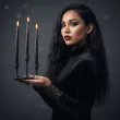 swiecznik elegancki potrojny halloween czarny