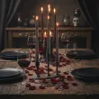 swiecznik elegancki potrojny halloween czarny