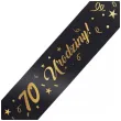 szarfa urodzinowa 70 urodziny glamour czarno zlota 160 cm