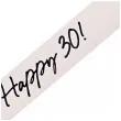szarfa urodzinowa papierowa dodatek do stroju na 30 urodziny happy 30 kremowa 152 cm