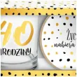 szklanka zlote kropki 40 urodziny z podkladka bgtech 270 ml