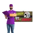 tablica dekoracyjna danger zombies halloween amscan 47 x 28 cm