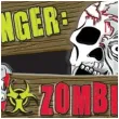 tablica dekoracyjna danger zombies halloween amscan 47 x 28 cm