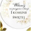 tablica powitalna i zawieszki gold line zlote dekoracje na komunie girlanda 29 cm