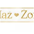 tablica rejestracyjna maz zona bialy zloty partydeco 59 x 11 5 cm