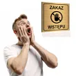 tabliczka informacyjna znak bhp na drzwi zakaz wstepu zloty do urzedu restauracji 10x10 cm