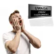 tabliczka informacyjna znak na brame uwaga zakaz parkowania srebrny 20x10 cm