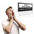 tabliczka informacyjna znak na brame zakaz parkowania teren prywatny czarny 20x10 cm