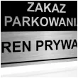 tabliczka informacyjna znak na brame zakaz parkowania teren prywatny srebrny 20x10 cm