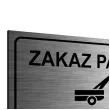 tabliczka informacyjna znak na brame zakaz parkowania wyjazd z garazu srebrny 20x10 cm
