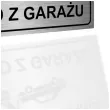 tabliczka informacyjna znak na brame zakaz parkowania wyjazd z garazu srebrny 20x10 cm