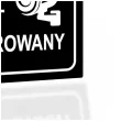 tabliczka informacyjna znak na drzwi uwaga obiekt monitorowany czarny na brame 10x10 cm