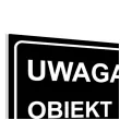 tabliczka informacyjna znak na drzwi uwaga obiekt monitorowany czarny na brame 20x10 cm
