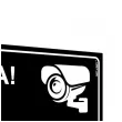 tabliczka informacyjna znak na drzwi uwaga obiekt monitorowany czarny na brame 20x10 cm