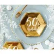 talerzyki 50th birthday zloty patrydeco 6 szt