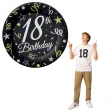 talerzyki papierowe 18th birthday 18 urodziny czarny godan 18 cm 8 szt