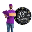talerzyki papierowe 18th birthday 18 urodziny czarny godan 18 cm 8 szt