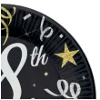 talerzyki papierowe 18th birthday 18 urodziny czarny godan 18 cm 8 szt