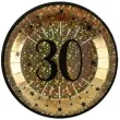 talerzyki papierowe 30 urodziny holo gold santex 22 5 cm 10 szt