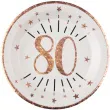 talerzyki papierowe 80 urodziny rozowe zloto bialy santex 22 5 cm 10 sztv