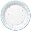talerzyki papierowe baby shower boy gwiazdki biale blekitne maki 23 cm 8 szt