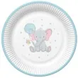 talerzyki papierowe baby shower boy slonik mix maki 23 cm 8 szt