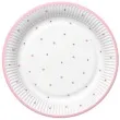 talerzyki papierowe baby shower girl gwiazdki biale rozowe maki 23 cm 8 szt