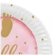 talerzyki papierowe baby shower hello girl rozowe boland 23 cm 10 szt