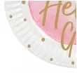 talerzyki papierowe baby shower hello girl rozowe boland 23 cm 10 szt