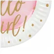 talerzyki papierowe baby shower hello girl rozowe boland 23 cm 10 szt