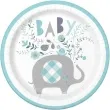 talerzyki papierowe baby slonik niebieski unique 23 cm 8 szt