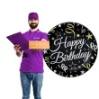 talerzyki papierowe beauty charm happy birthday czarne godan 23 cm 6 szt