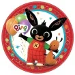 talerzyki papierowe bing i przyjaciele czerwone amscan 23 cm 8 szt
