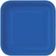 talerzyki papierowe classic kwadratowe niebieskie unique 23 cm 14 szt