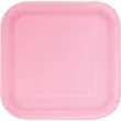 talerzyki papierowe classic kwadratowe rozowe jasne unique 23 cm 14 szt
