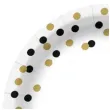 talerzyki papierowe czarno zlote konfetti biale paw 18 cm 10 szt