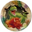 talerzyki papierowe dinozaury tyranozaur i triceratops fyasa 17 5 cm 8 szt