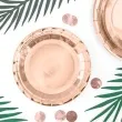 talerzyki papierowe exotic premium partydeco rozowe zloto 18 cm 6 szt