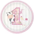 talerzyki papierowe farmhouse pierwsze urodziny creativeconverting 18 cm 8 szt